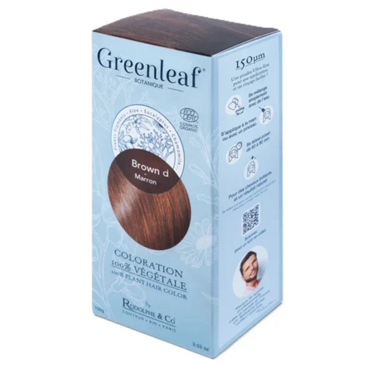 Coloration végétale marron Greenleaf, boîte cosmétique naturelle chez Alazina