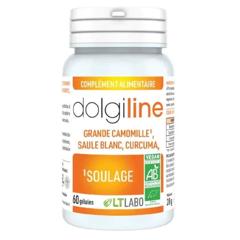 Complément alimentaire Dolgiline LT Labo, grande camomille, curcuma, 60 gélules, Alazina