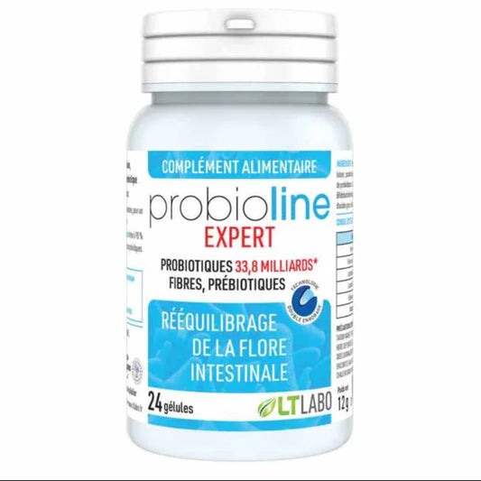 Boîte de compléments alimentaires Probioline Expert LT Labo pour flore intestinale, 24 gélules.