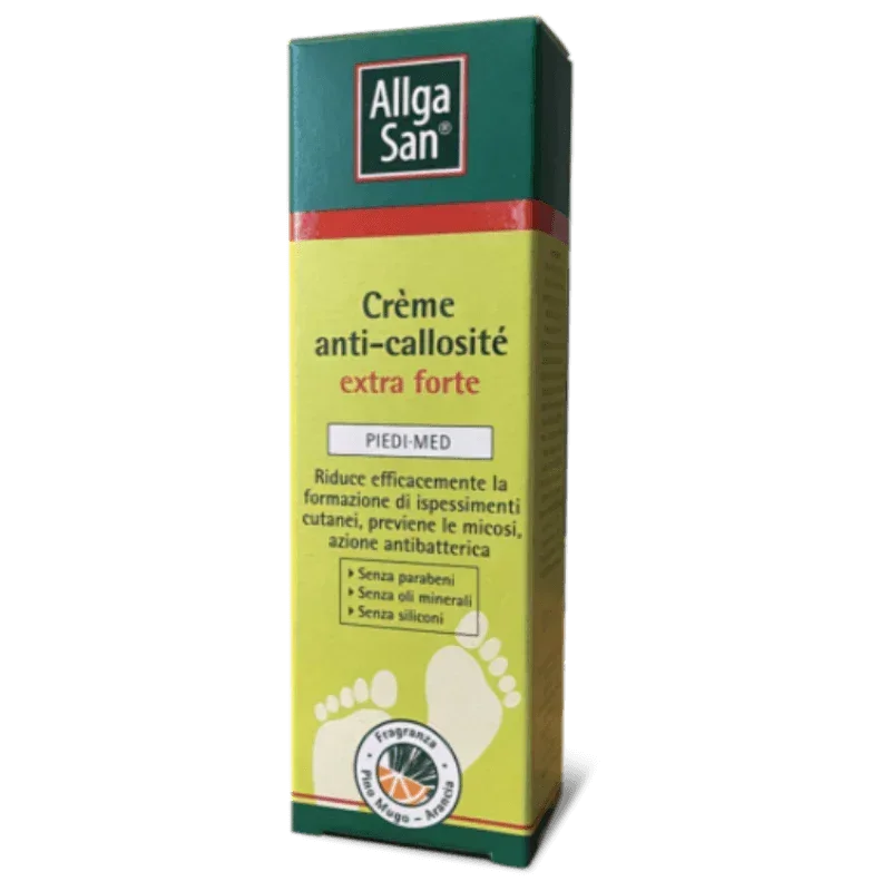 Crème pieds Allga San anti-callosités extra forte en boîte, soin naturel Alazina