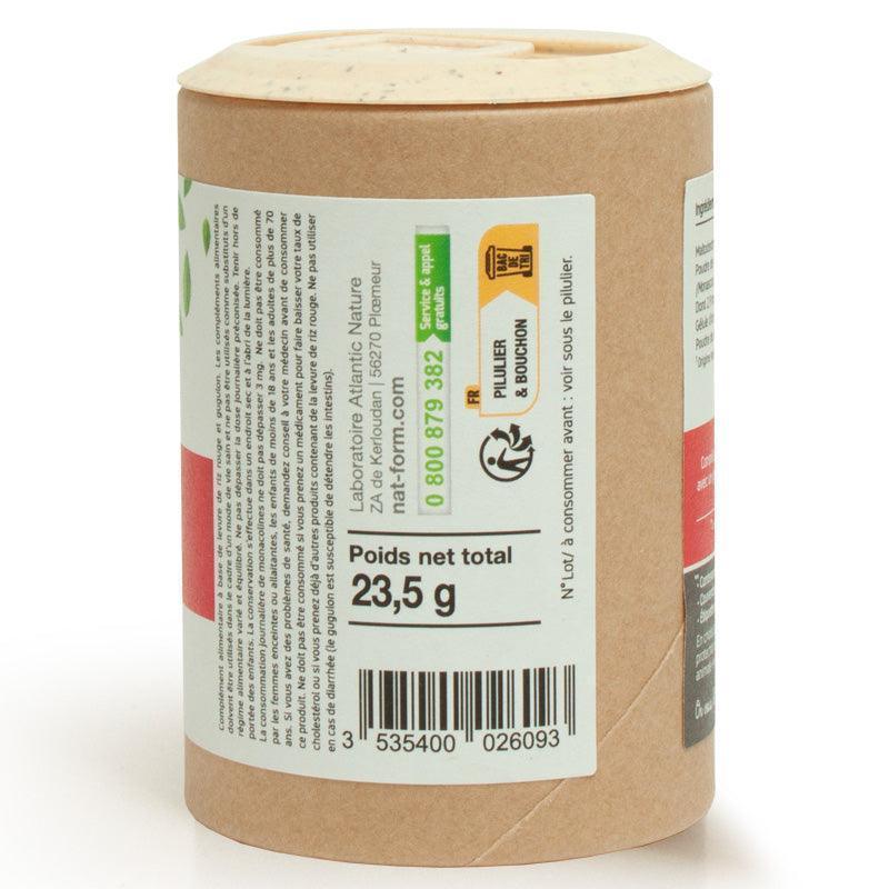 Boîte de compléments alimentaires Nat&Form, levure de riz rouge, 23,5g, sur Alazina.