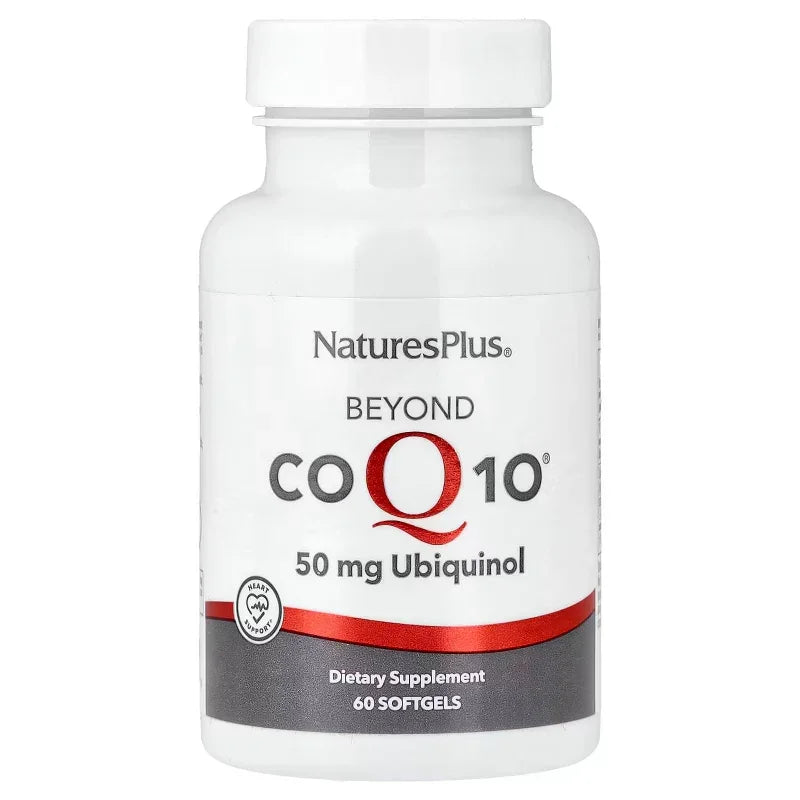 Bouteille de complément alimentaire Nature's Plus Beyond CoQ10 50 mg Ubiquinol, 60 gélules, Alazina