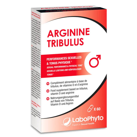 Boîte de complément alimentaire Arginine Tribulus LaboPhyto, 60 gélules, vendu sur Alazina.