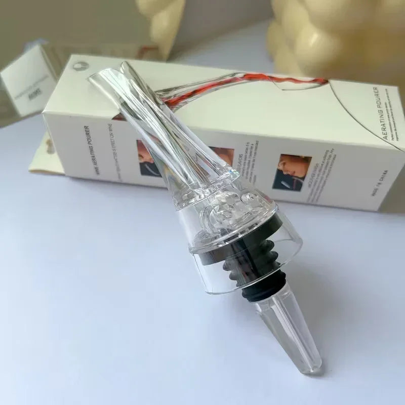 Bec verseur aérateur de vin transparent avec boîte, accessoire Alazina pour bouteille