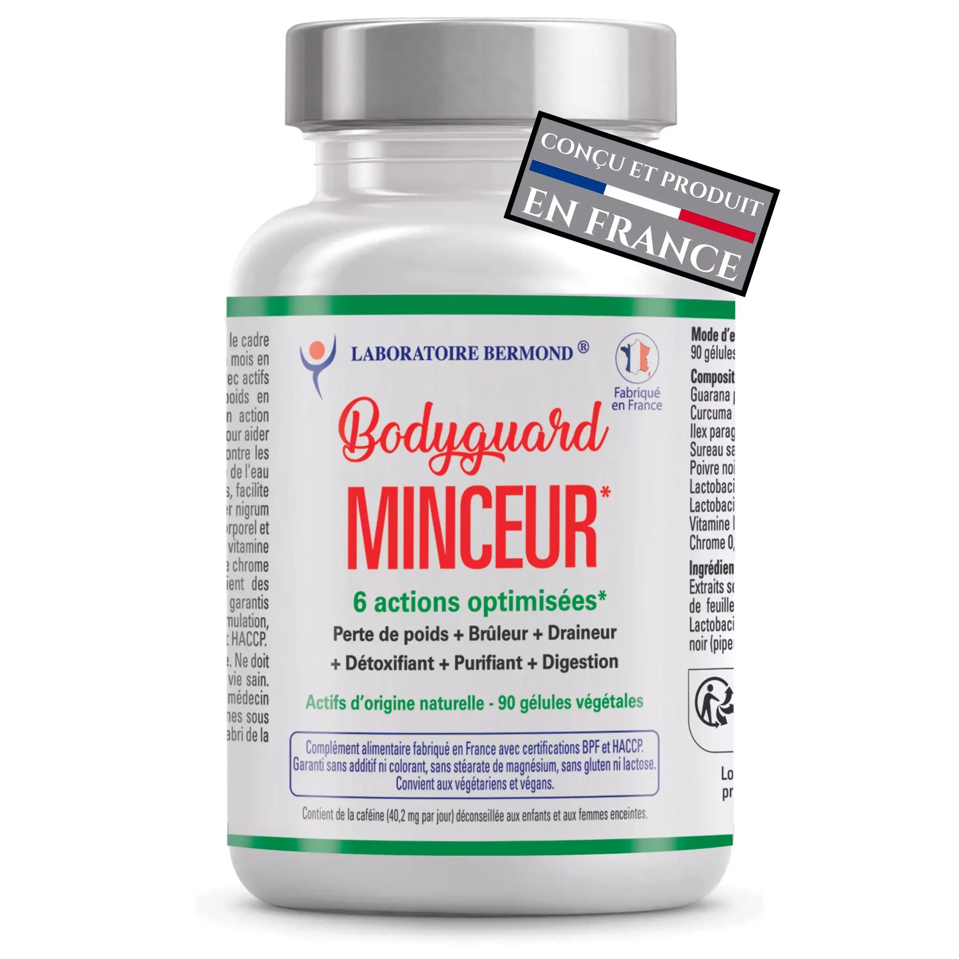 Complément minceur Bodyguard Laboratoire Bermond, 90 gélules, fabriqué en France, Alazina