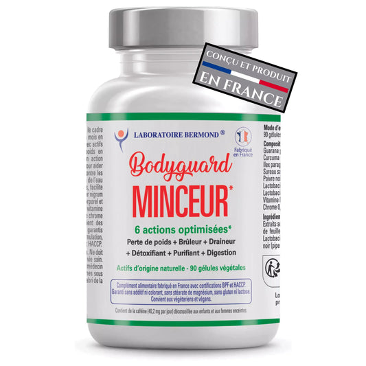 Complément minceur Bodyguard Laboratoire Bermond, 90 gélules, fabriqué en France, Alazina