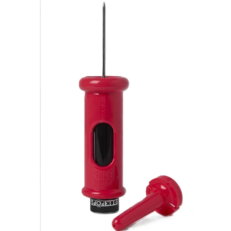 Tire-bouchon Cork Pops Lolly Pop rose, accessoire vin, visible sur fond blanc, Alazina.