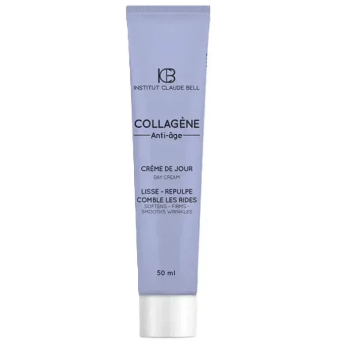 Tube de crème anti-rides collagène Institut Claude Bell, soin visage anti-âge, 50 ml.