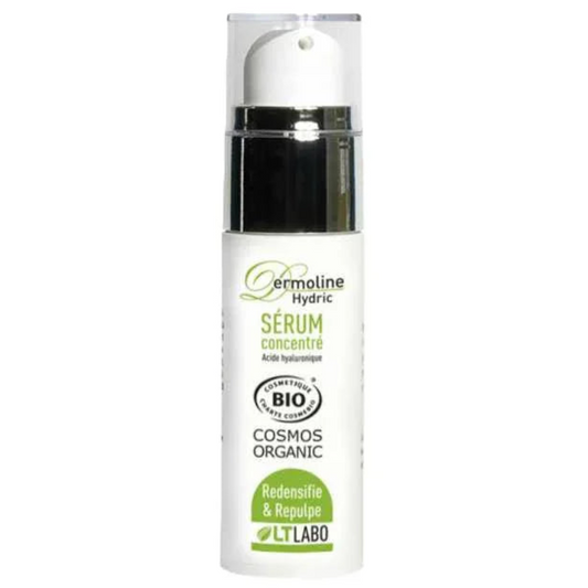 Flacon de sérum Dermoline Hydric bio 50 ml LT Labo, cosmétique naturel Alazina