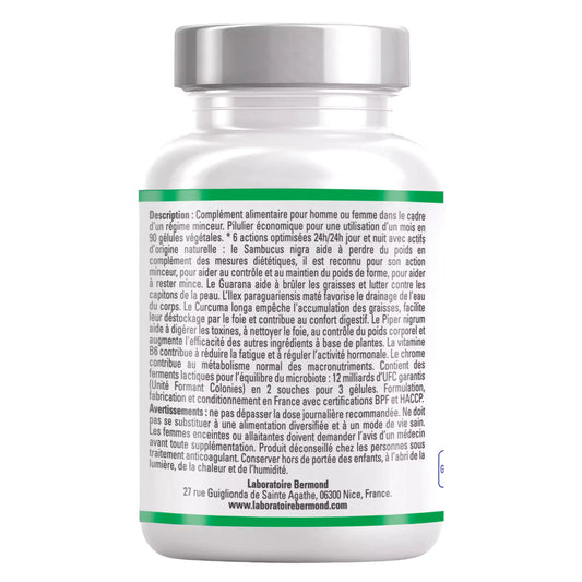 Flacon de compléments minceur Laboratoire Bermond, description détaillée, Alazina boutique en ligne