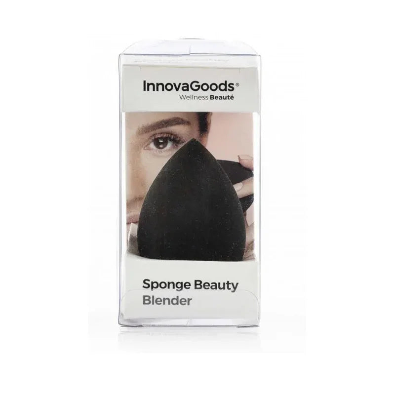 Éponge de maquillage noire InnovaGoods en boîte, accessoire beauté Alazina cosmétique