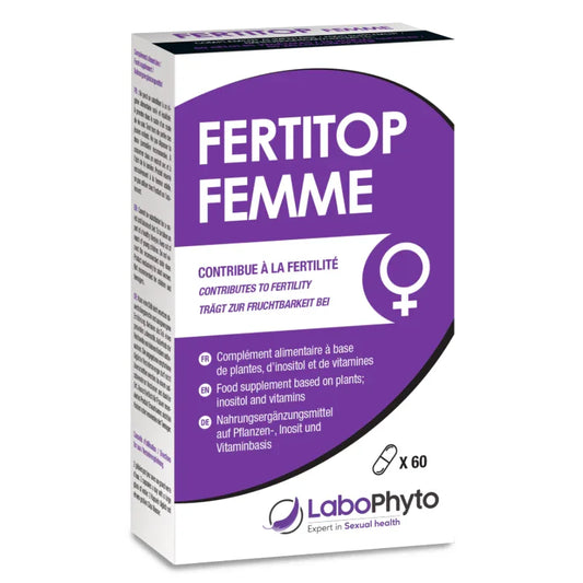 Boîte de Fertitop Femme LaboPhyto, complément alimentaire fertilité, visible sur Alazina