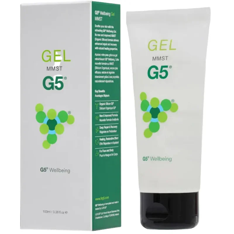 Gel G5 Silicium 100ml, soin naturel visage et corps, tube et boîte, Alazina boutique