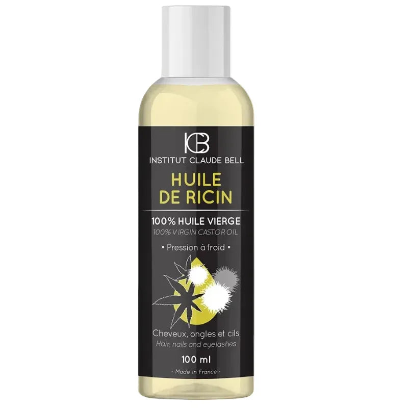 Bouteille d'huile de ricin Institut Claude Bell 100% vierge, 100 ml, cosmétique naturel Alazina