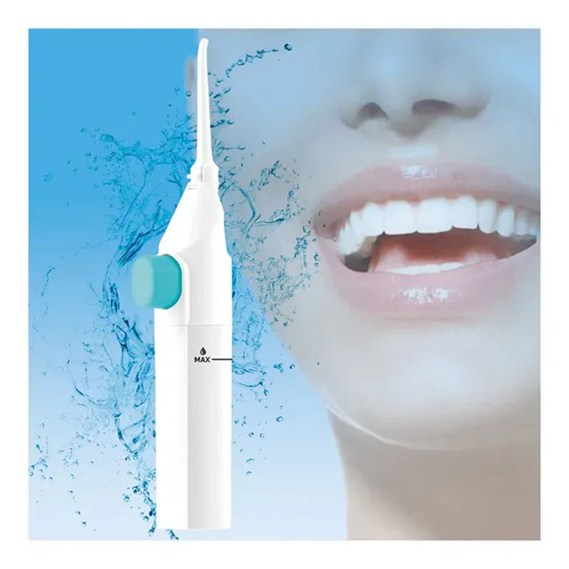 Hydropulseur dentaire blanc Innovagoods avec jet d'eau, sourire éclatant, soins bucco-dentaires