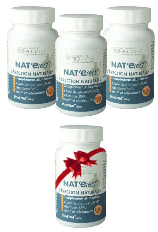 Lot de 4 compléments alimentaires NAT'erect Laboratoire ProNatur, vente Alazina