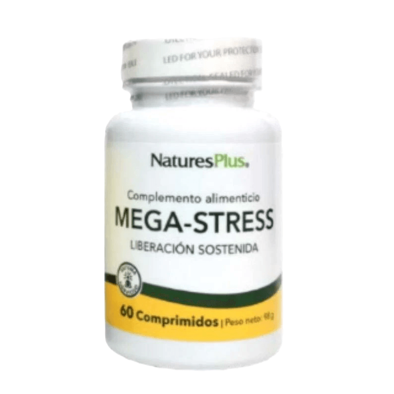 Natures Plus Mega-Stress - 60 Comprimés : Votre Solution Anti-Stress et Vitalité - ALAZINA