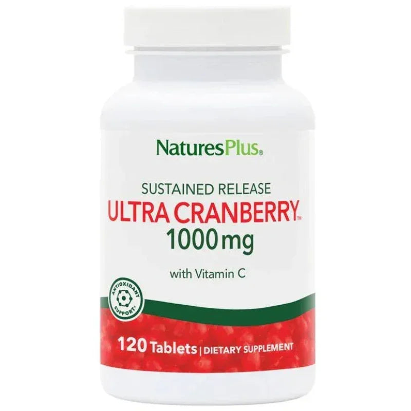 Bouteille Nature's Plus Ultra Canneberge Vitamine C 120 comprimés 1000mg, complément alimentaire Alazina