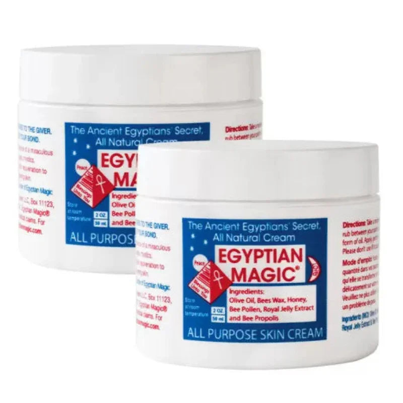 Duo de pots Egyptian Magic 59ml crème naturelle visage et corps, disponible sur Alazina.