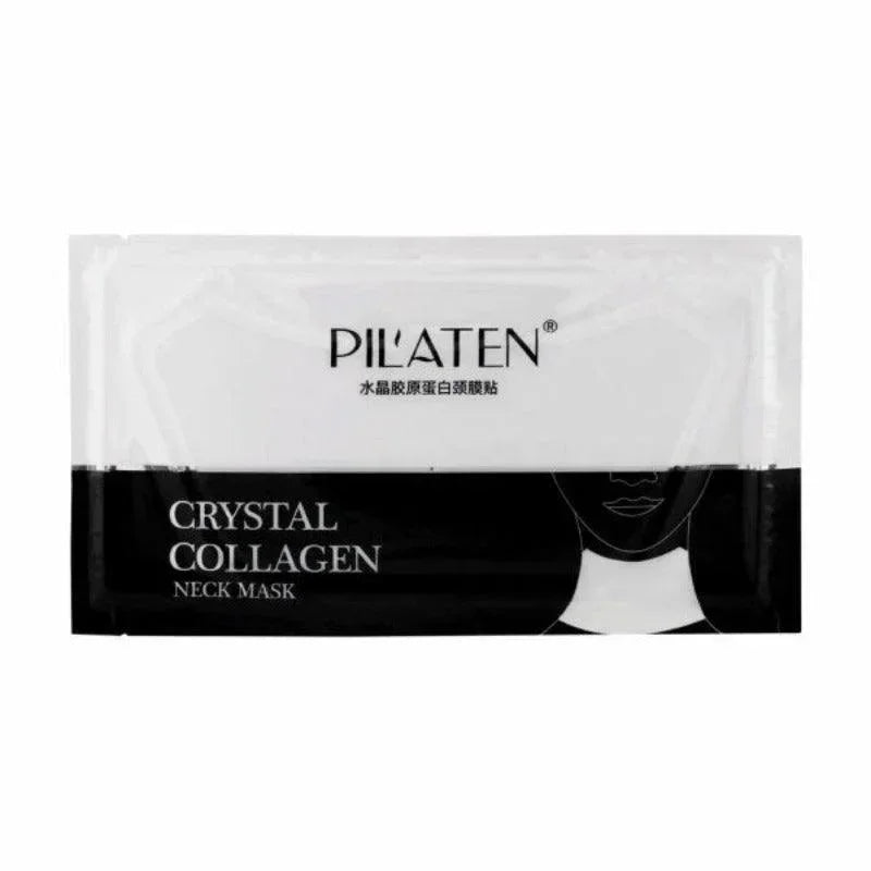 Patch cou et menton Pil'aten Crystal Collagen, soin cosmétique Alazina, emballage noir et blanc