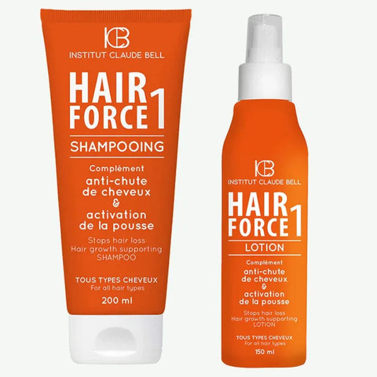 Duo Hair Force 1 Institut Claude Bell : shampooing et lotion anti-chute cheveux, vente Alazina