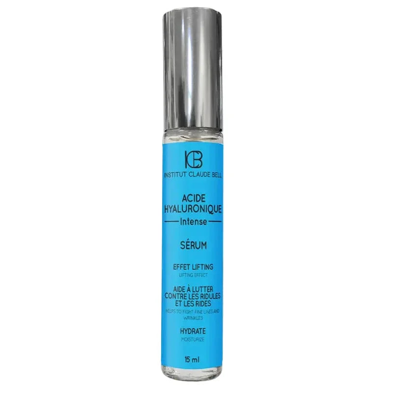 Flacon sérum acide hyaluronique Institut Claude Bell, soin hydratant anti-rides Alazina