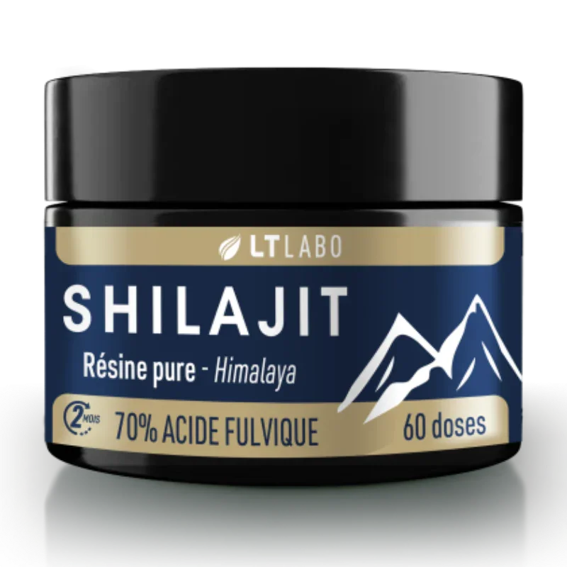 Pot de Shilajit LT Labo, résine pure Himalaya, 70% acide fulvique, 60 doses, Alazina