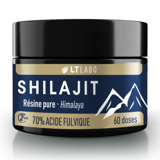 Pot de Shilajit LT Labo, résine pure Himalaya, 70% acide fulvique, 60 doses, Alazina