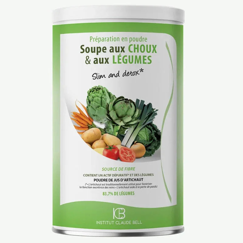 Préparation en poudre Soupe aux choux et légumes Institut Claude Bell, complément naturel Alazina