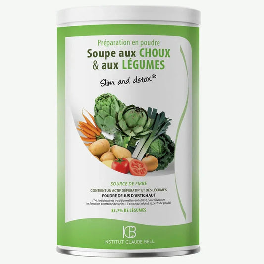 Préparation en poudre Soupe aux choux et légumes Institut Claude Bell, complément naturel Alazina
