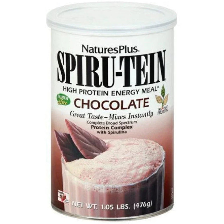 Boîte Spiru-Tein Chocolat Natures Plus, complément alimentaire protéiné, 476g, Alazina
