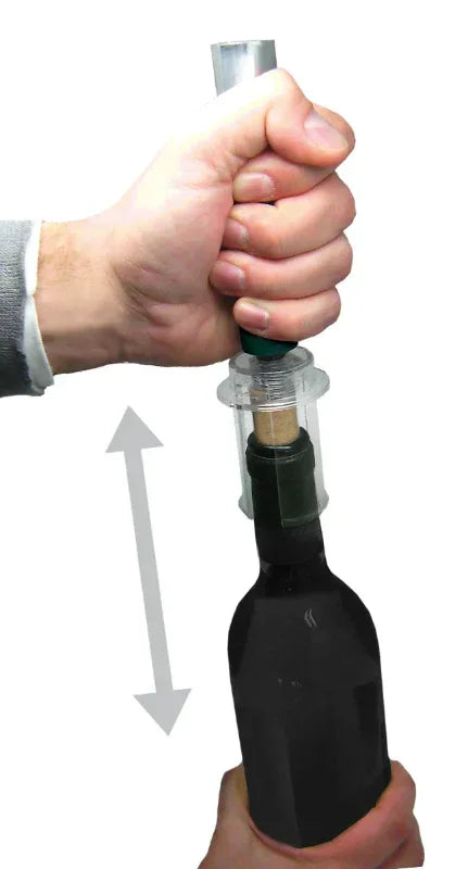 Tire-bouchon à aiguille en action sur une bouteille de vin, accessoire Alazina