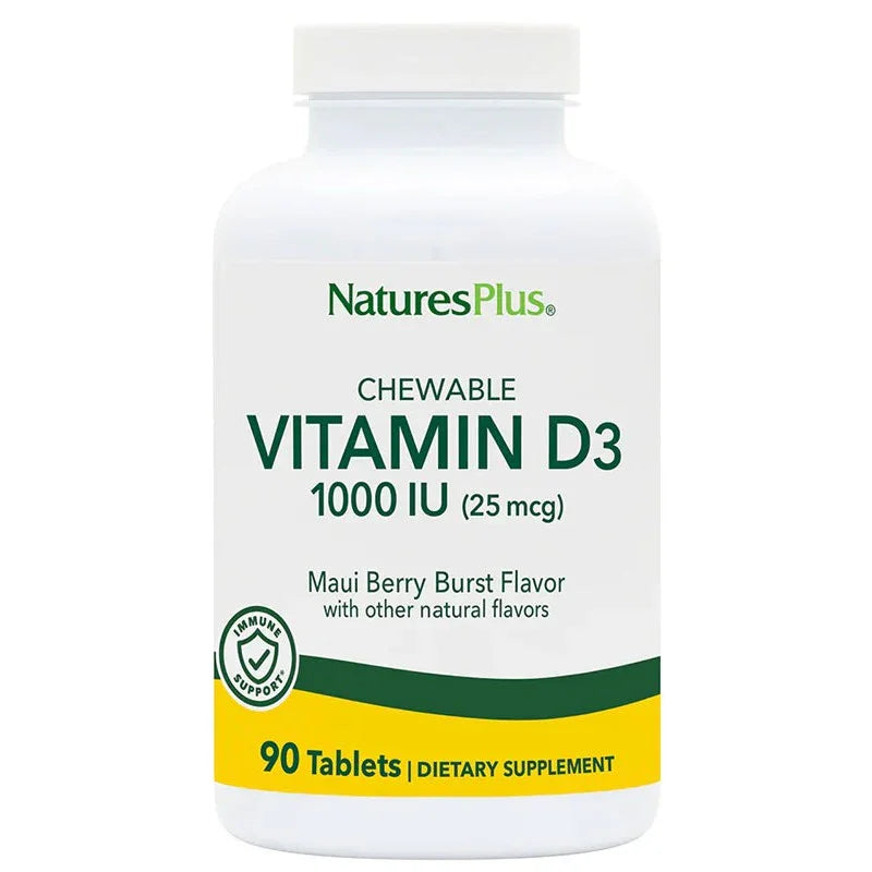 Bouteille de Vitamine D3 1000 IU NaturesPlus, 90 comprimés, complément alimentaire Alazina