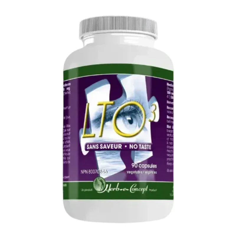 Flacon de compléments alimentaires LTO3 sans saveur, 90 capsules, chez Alazina.