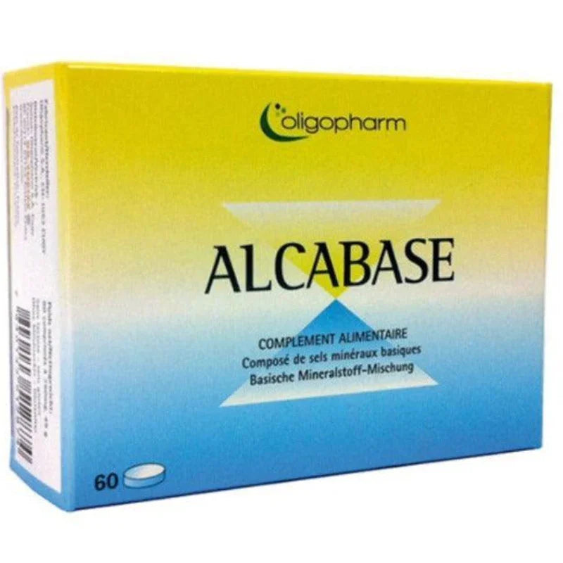Boîte de comprimés Alcabased Oligopharm, complément alimentaire vendu sur Alazina boutique en ligne.