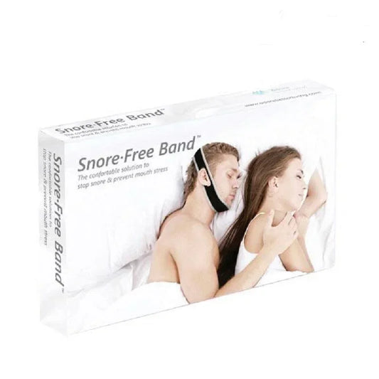 Bande anti-ronflement Alazina, homme dormant avec bande noire, solution sommeil naturel