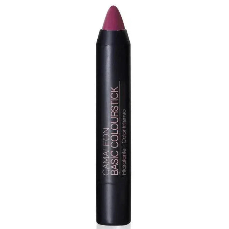 Crayon rouge à lèvres aubergine Camaleon, cosmétique hydratant Alazina, pack noir