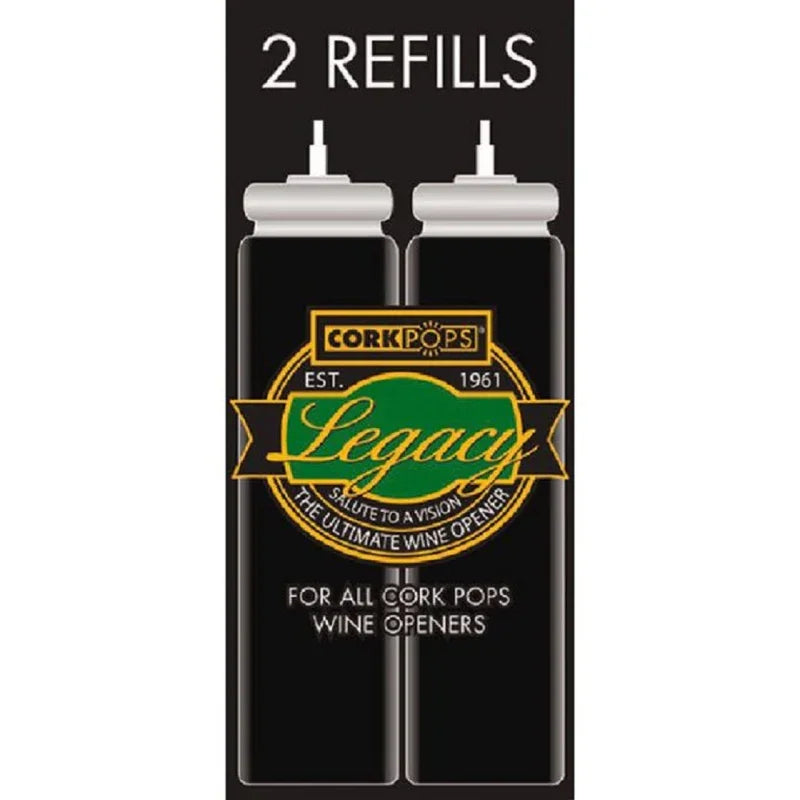 Recharge gaz Cork Pops Legacy, 2 cartouches pour tire-bouchon, accessoire vin chez Alazina