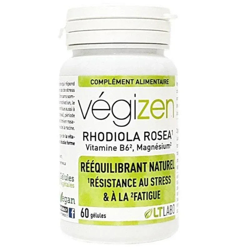 Complément alimentaire végizen Rhodiola Rosea LT Labo, 60 gélules anti-stress, Alazina