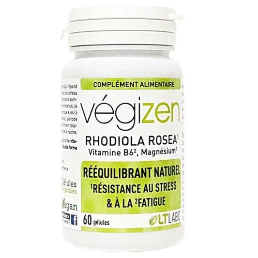 Complément alimentaire végizen Rhodiola Rosea LT Labo, 60 gélules anti-stress, Alazina