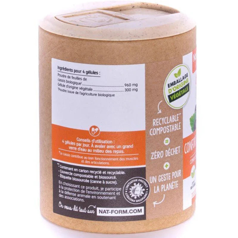 Boîte Nat Form Cassis Bio, complément alimentaire naturel, emballage recyclable, ALAZINA