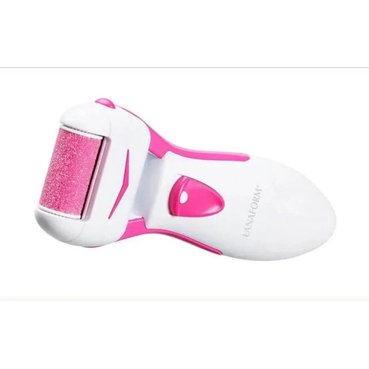 Râpe électrique pieds Lanaform rose et blanche, accessoire soin des pieds Alazina