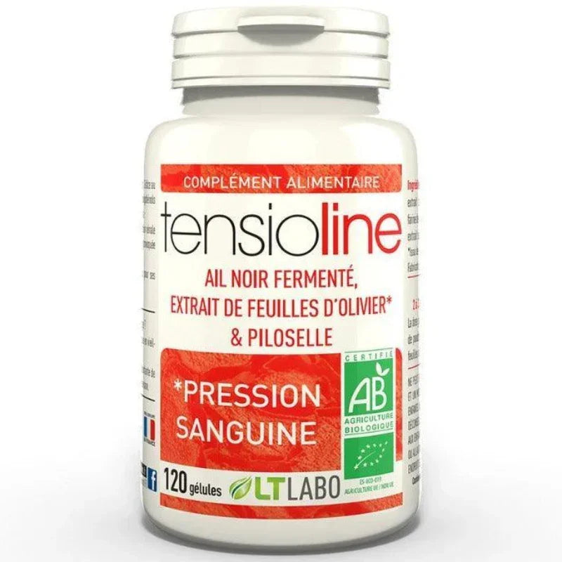 Complément alimentaire Tensioline 120 gélules, pression sanguine, Alazina, extrait naturel bio