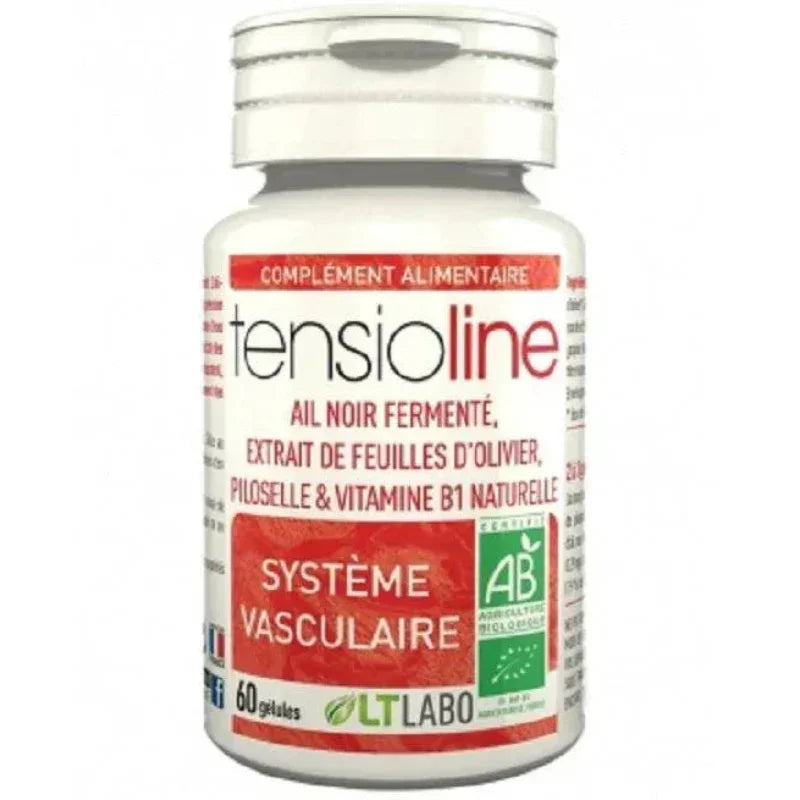 Flacon de Tensioline LT Labo, complément alimentaire pour système vasculaire, vendu sur Alazina